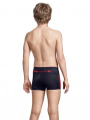 Costum-de-inot-Minishort-Aqualine-pentru-baieti-negru-rosu